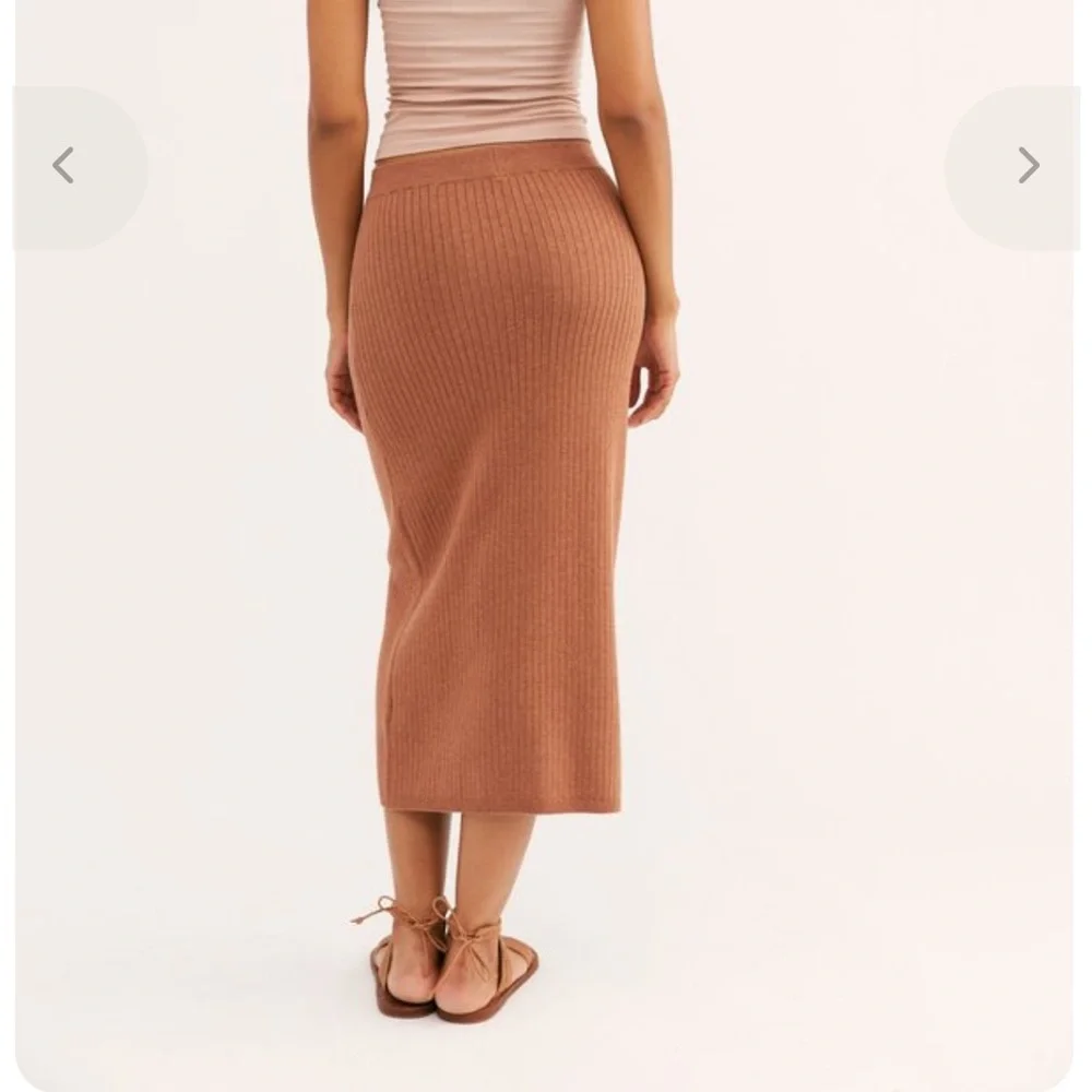 Free People Skyline Ribbed Midi Skirt - Picture 2 of 7